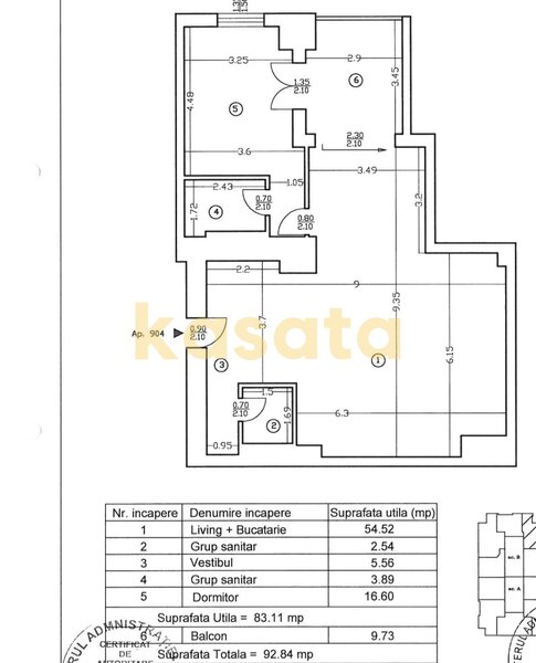 Nord Apartament de vanzare  2 Camere  Zona de Nord  Complex Upground